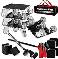 Vista 1 de Juego de 5 ruedas resistentes para muebles con ruedas de goma silenciosas, rotación de 360° con freno, capacidad de carga de 1000 libras, elevador