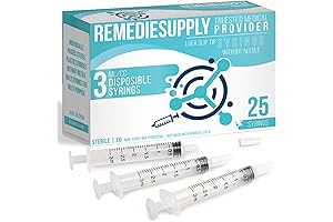 25 Pack 3ml Syringes No Needle Pre-Filled Tip