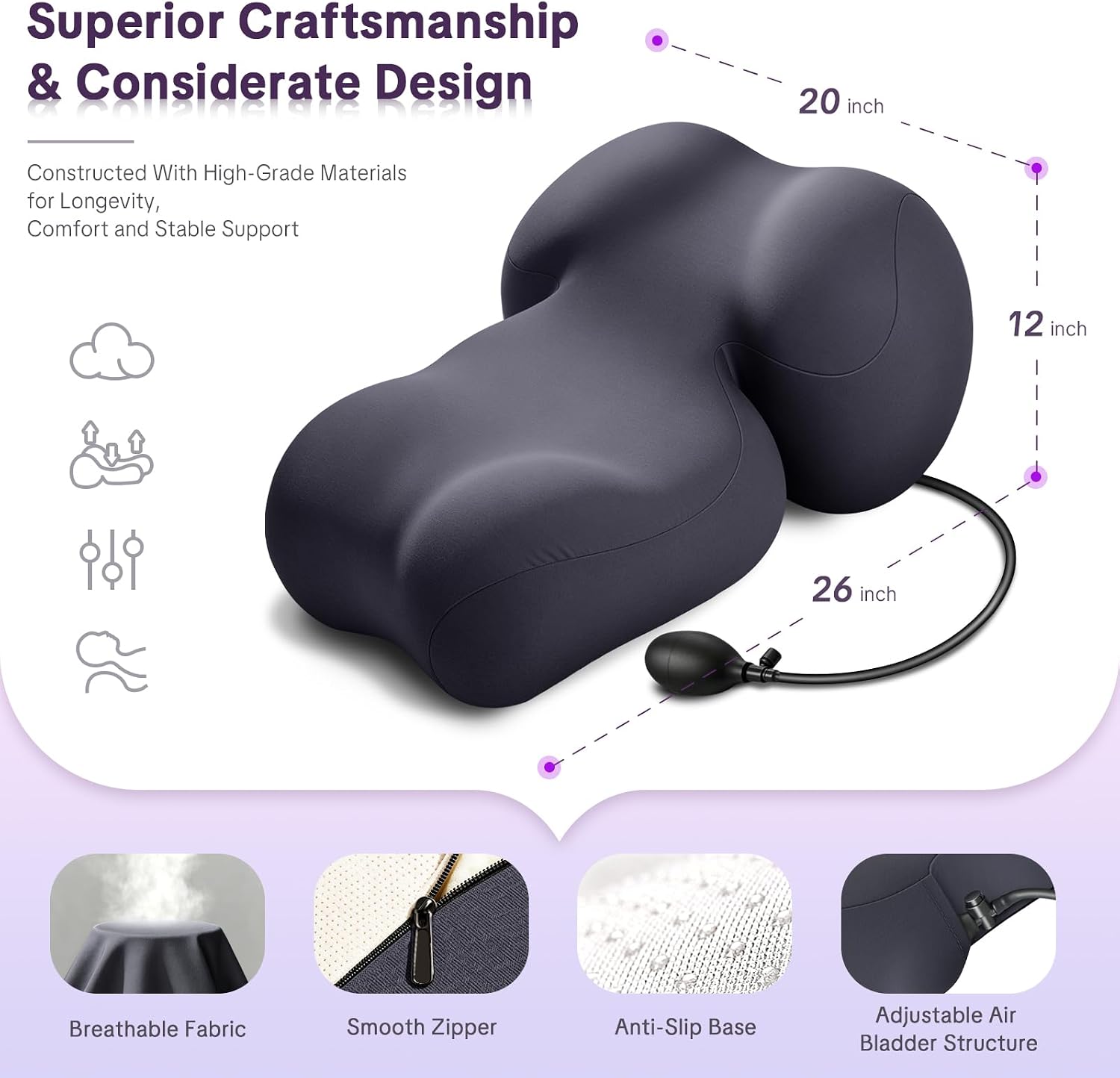 Memory Foam Intimacy Pillow for Couples, Airbag Wedge Pillows