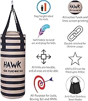 Vista 2 de Saco de boxeo para niños, guantes de boxeo, entrenamiento de artes marciales mixtas, entrenamiento de fitness, kickboxing, grappling, karate, bolsa