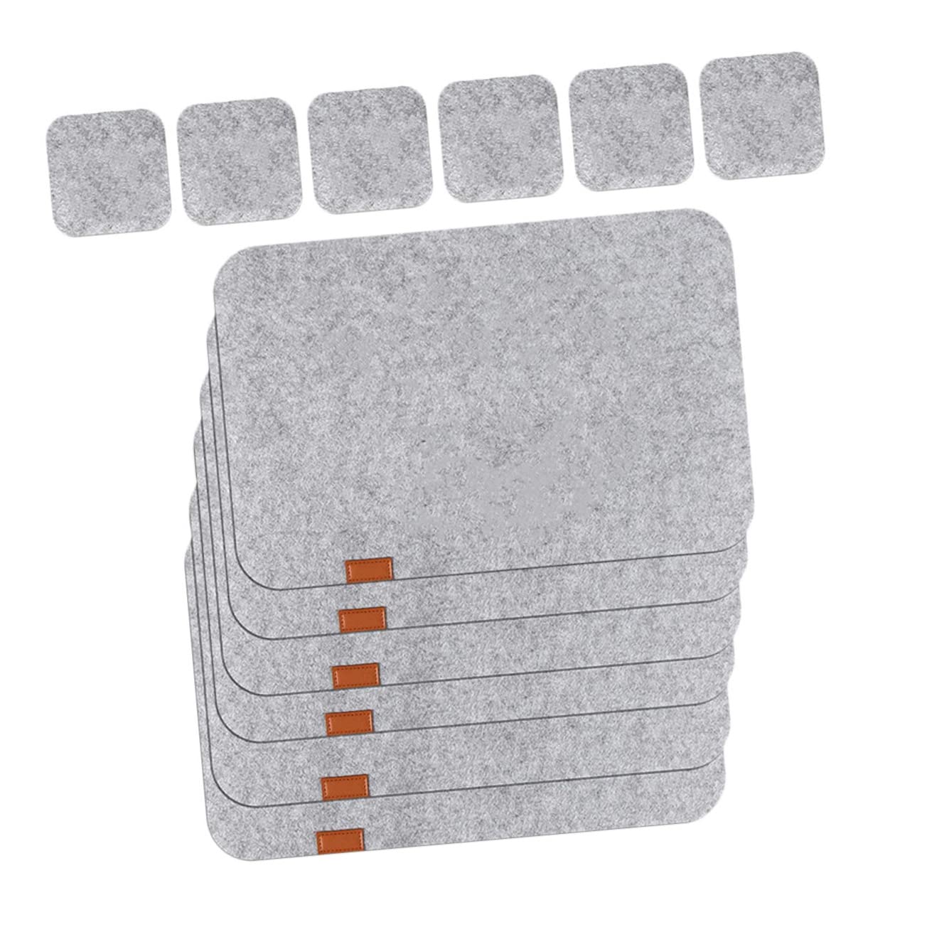 WOONEKY 12piezas Mantel y Posavasos Cuadrados De Fieltro Resistentes Al Calor Mantel Individual Fácil De Limpiar