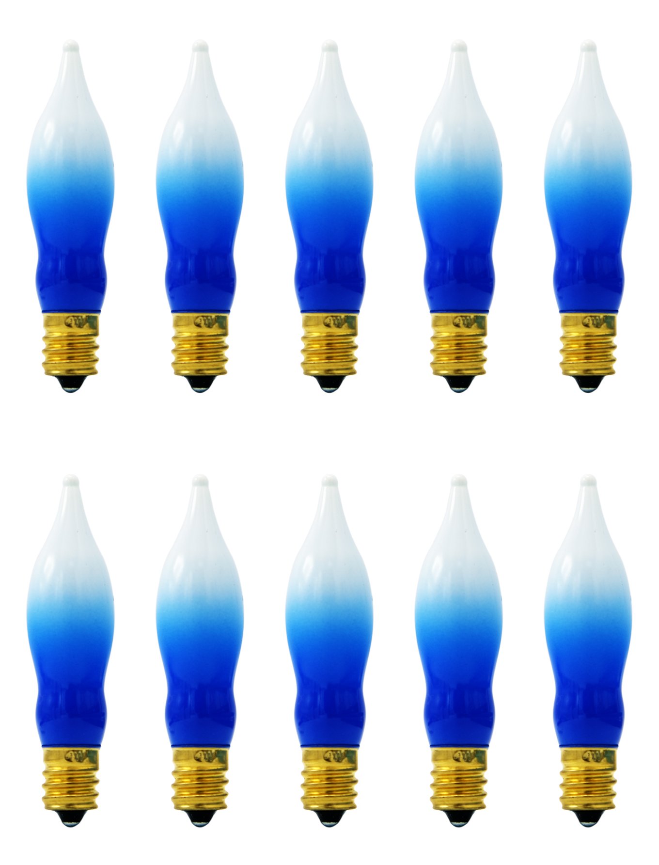 The Dreidel CompanyMenorah Bulbs Blue and White Electric Hanukkah Menorah Flame Shaped Replacement Bulbs (10-Pack)