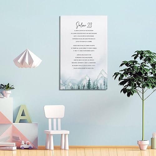 Miniatura 4 de Versículo bíblico español, Salmo 23, El Señor Es Mi Pastor Nada Me Faltará, Verso De La Biblia, imprimible en español a escala gigapíxel, 2 pósteres