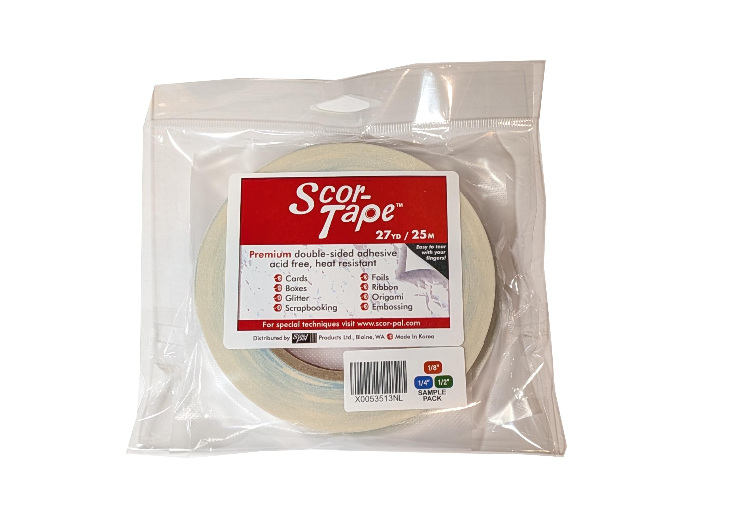 Bundle je 1 Stück 1/8 ', 1/4', 1/2 ', von 27 Meter (201, 202, 203) doppelseitig klebend
