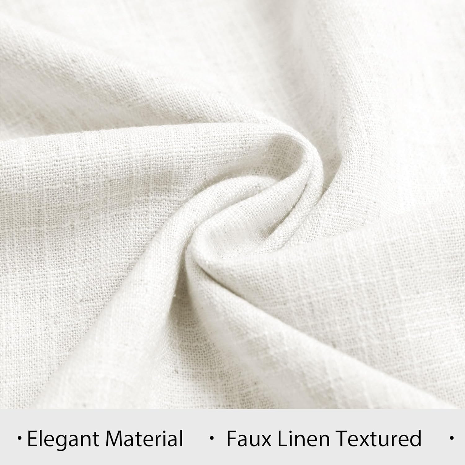 Macochico Room-Darkening Faux Linen Curtains Blackout Room Drapery Panels with Nickle Grommet for Bedroom Classrooms Sliding Glass Door,Snow White 52W x 102L Inch (1 Panel)