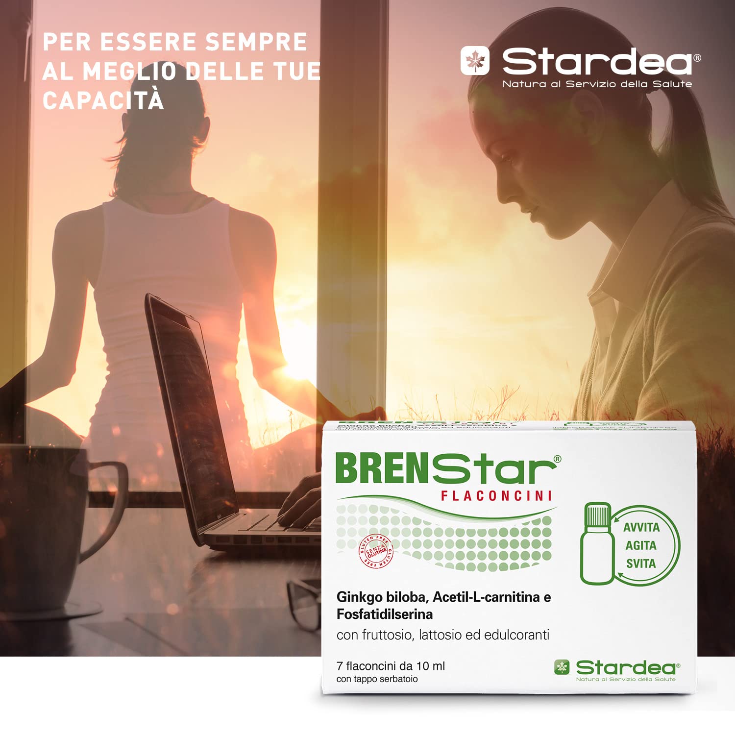 Ginkgo Biloba | Integratore per Memoria e Concentrazione | Integratore naturale stanchezza metale e fisica | Ginkgo Biloba da Bere | 7 flaconcini facile utilizzo | STARDEA Brenstar