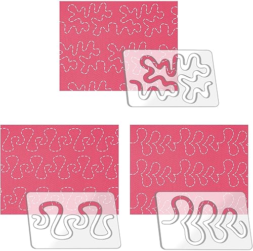 Miniatura 10 de Kapyoo Juego de plantillas de acolchado de movimiento libre, reglas de acolchado y plantillas de acolchado para máquina de acolchado, suministros de