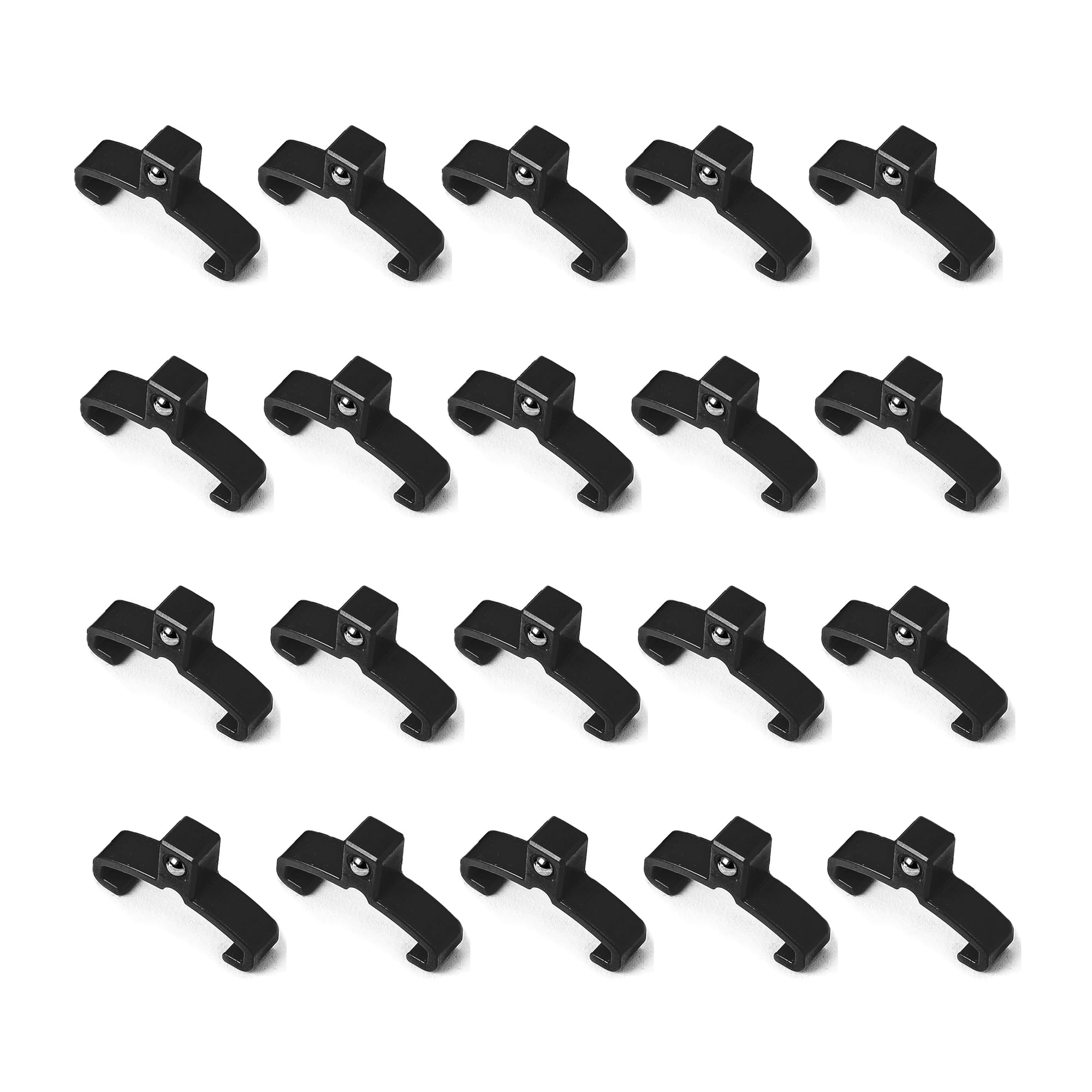 ALOANES 20 Pcs 1/4 inch Drive Clips for ABS Socket Rails Organizer- Aloanes ABS Plastic Rail Organizer Replacement Clips (Black) — image 1