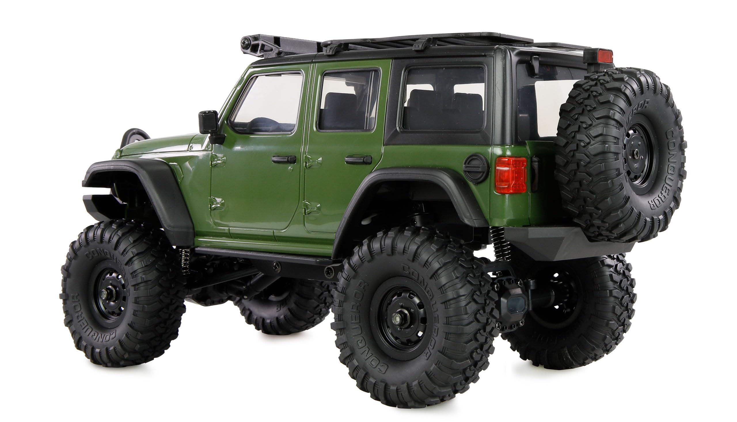 Amewi AMXRock Mini-Crosstrail Scale Crawler 4WD 1:16 RTR zielony z pilotem zdalnego sterowania, akumulatorem, kablem do ładowania