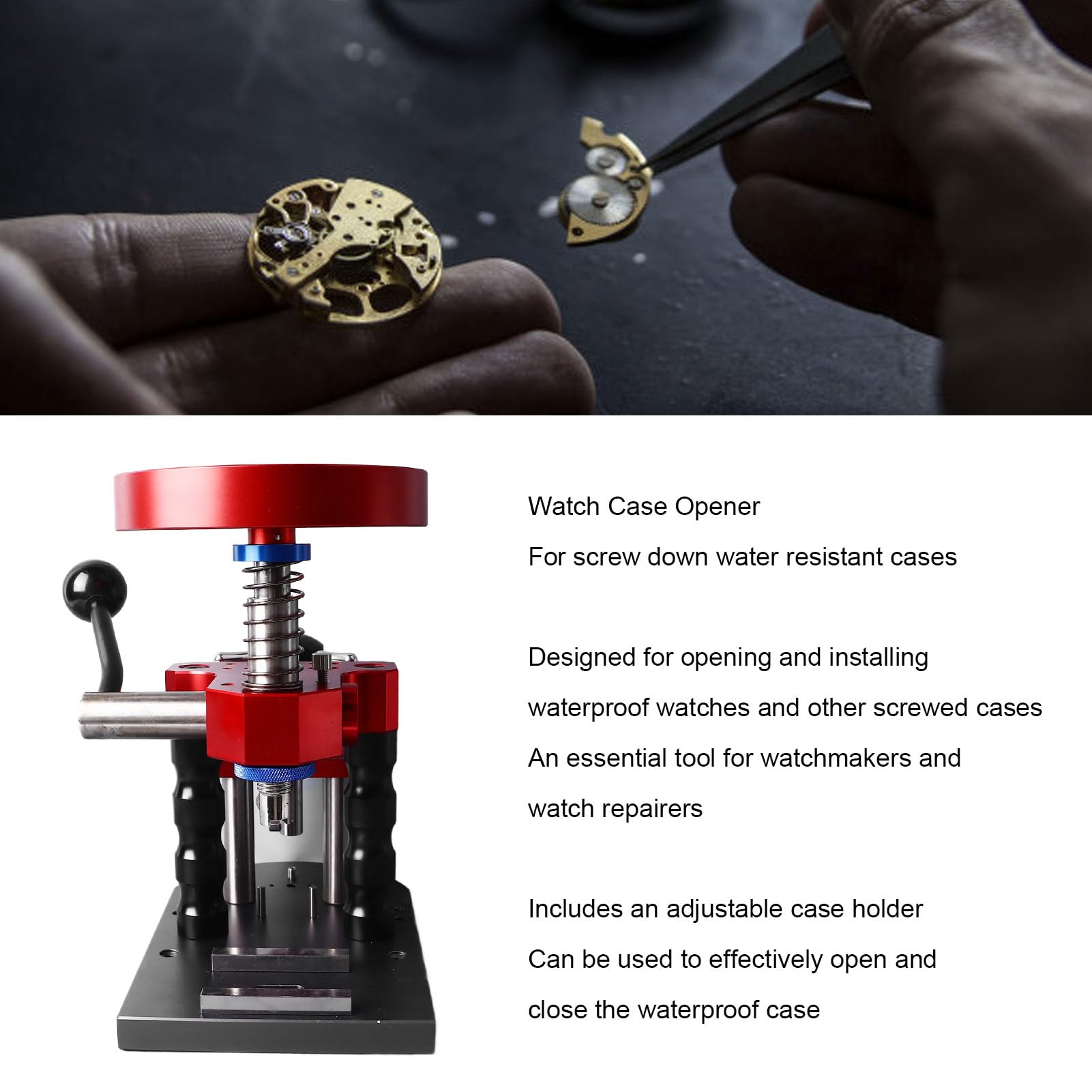 Kit de herramientas de reparación de relojes Abridor de cajas de relojes de metal Diseño ergonómico para varias cajas de relojes Extracción de respaldos de relojes para