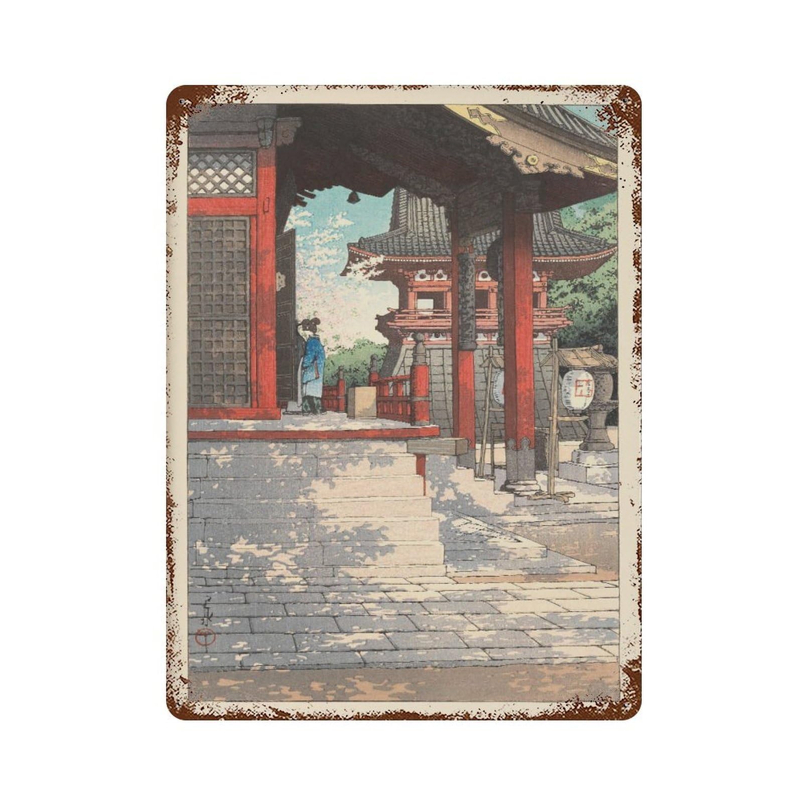xiaoxiaoshen Hasui Kawase Work, Two Shin Hanga, Vintage Retro Japanese Wall Decor Art Metal Tin Poster Modern Home Decor Art Home Bar Shop Decorations Vintage Sign 40x30cm
