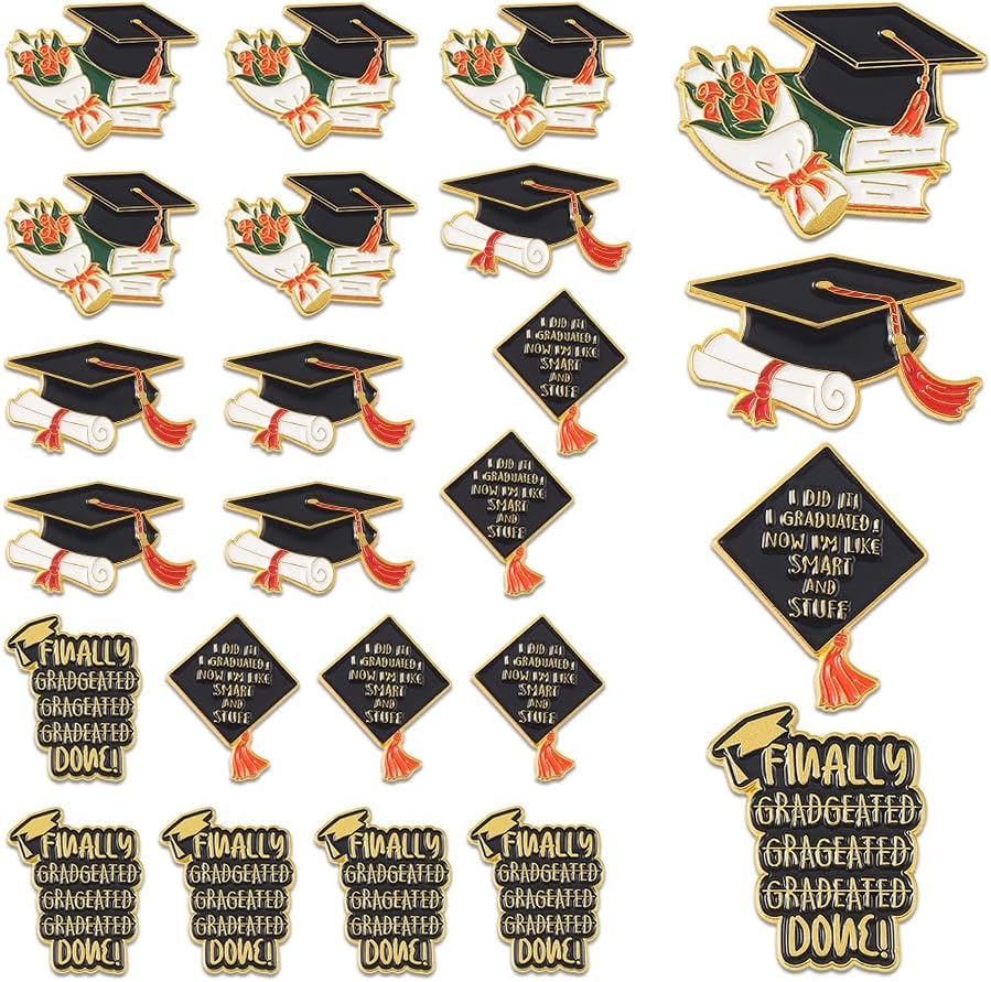 Amazon.com: Comidox 24Pcs Graduation Pins 4 Styles Male and Female ...