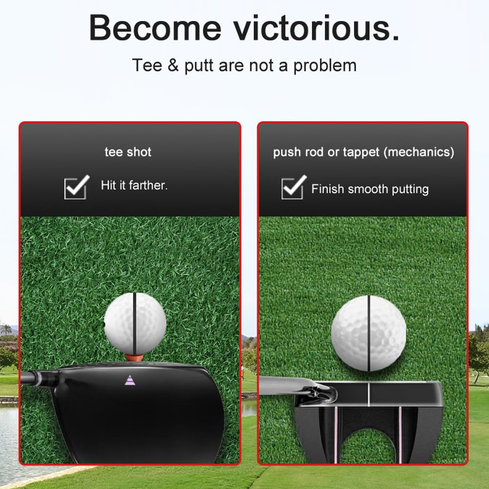 PGM Golf électrique Scriber Ball Alignment Line Outil de marquage Gravity Distribution Line Finder avec piles pour golfeurs Noir Polypropylène 2,4 x 2,6 x 3,5 pouces