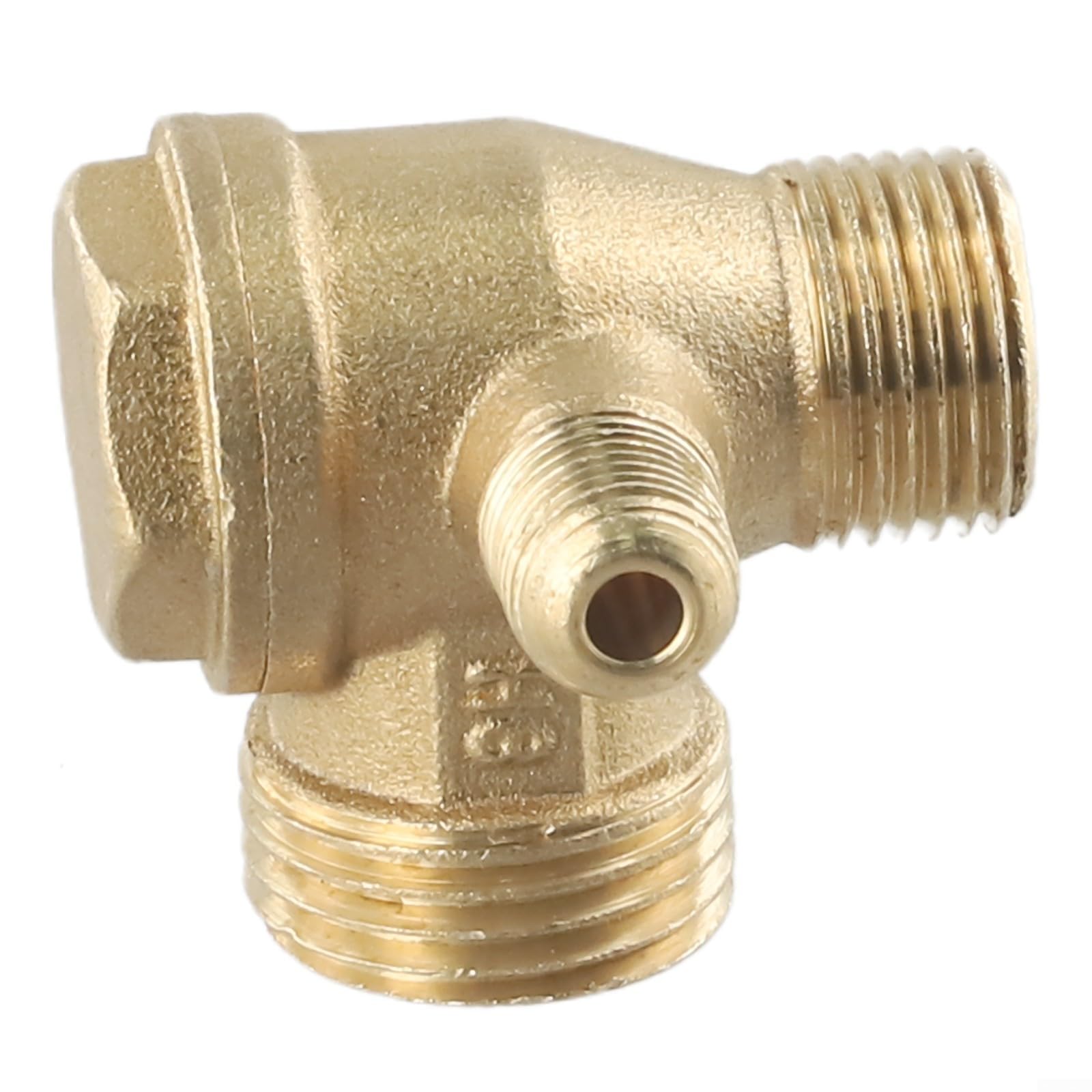 Valvola di ritegno in ottone per compressore d'aria a 3 porte, valvola di ricambio maschio filettata per valvola di sicurezza per utensili pneumatici per pezzi di ricambio, montaggio resistente