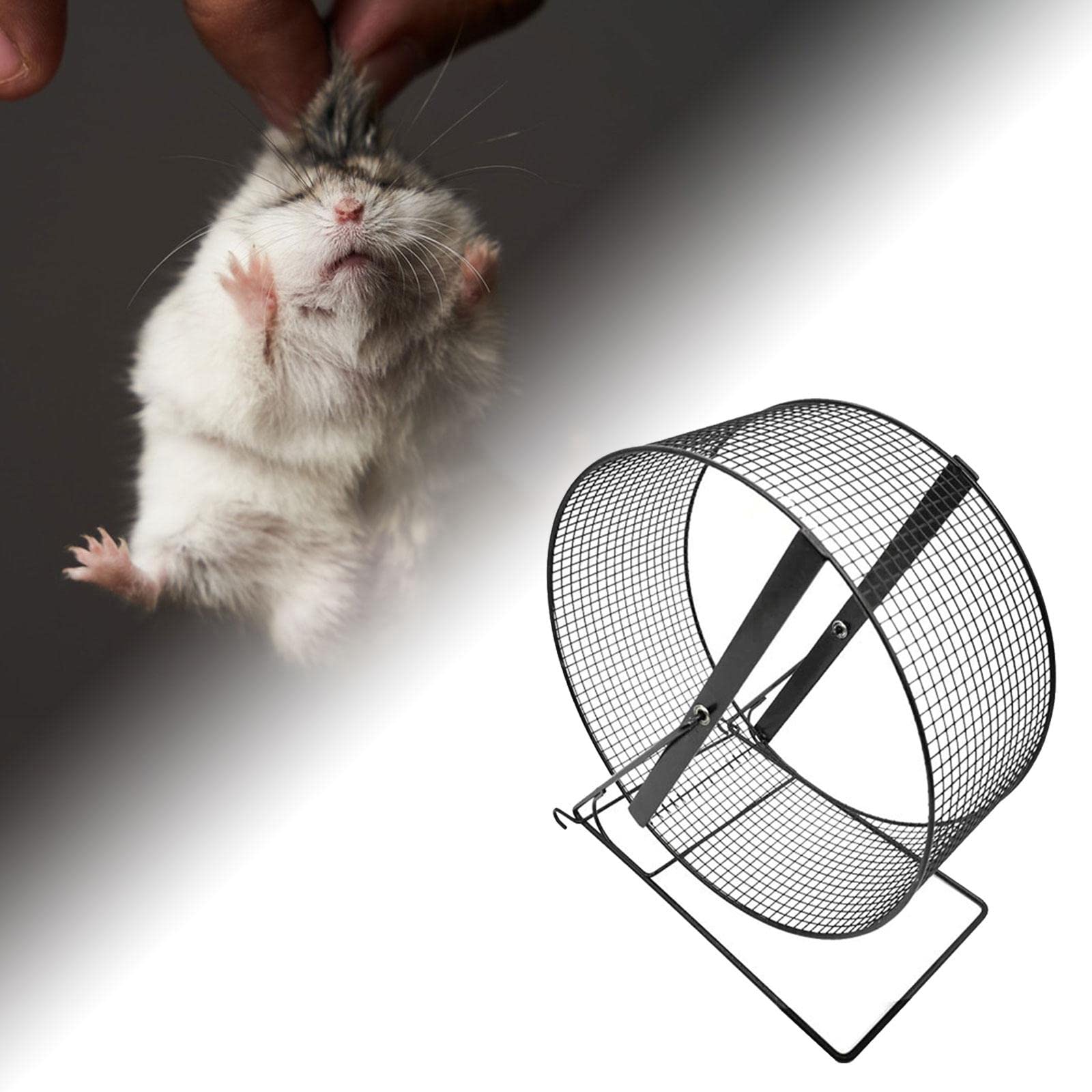 MagiDeal Roue d'exercice de Course de Hamster en Fer avec Support Roue de Jogging de Cochon d'Inde pour hérissons, Rats, écureuil Silencieux, 26x15x28.5cm