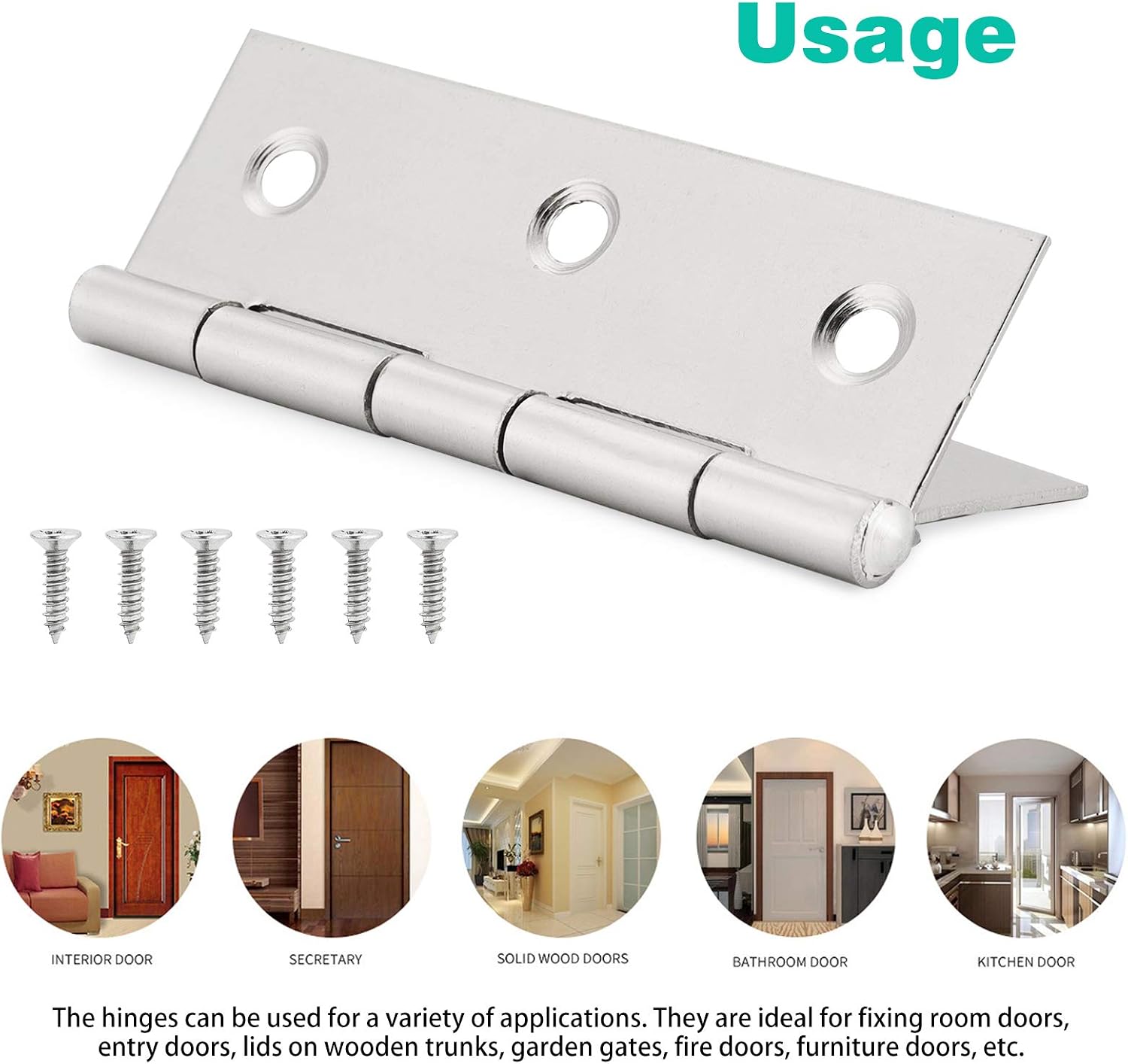 4 Pieces of 3 inches (76 mm) Fireproof (Class 13) Door Hinges, Ball Bearing Door Hinges - Image 5