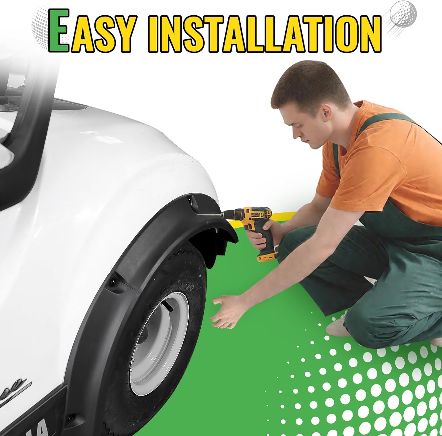 Fender Flares for Yamaha Drive 2 G29 2017-2025, Combined Mud Guards Compatible with Yamaha Golf Cart Accessories, Front and Rear Mud Flaps Flares for G29 Standard and Unmodified Golf Carts