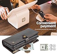 Vista 4 de Funda tipo cartera para iPhone 15 Pro, funda para iPhone 15 Pro con tarjetero, funda de cuero para iPhone 15 Pro para mujeres y hombres, funda