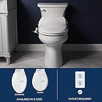 Vista 9 de Bio Bidet BB1000 Asiento de bidé de agua caliente, secador de aire, asiento calefactable con tapa de cierre lento, control remoto, redondo