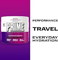 Vista 5 de Prime Rapid - Electrolito en polvo de rehidratación, Berry Citrus Rush, mezcla de bebida de hidratación sin azúcar con sodio, potasio, magnesio