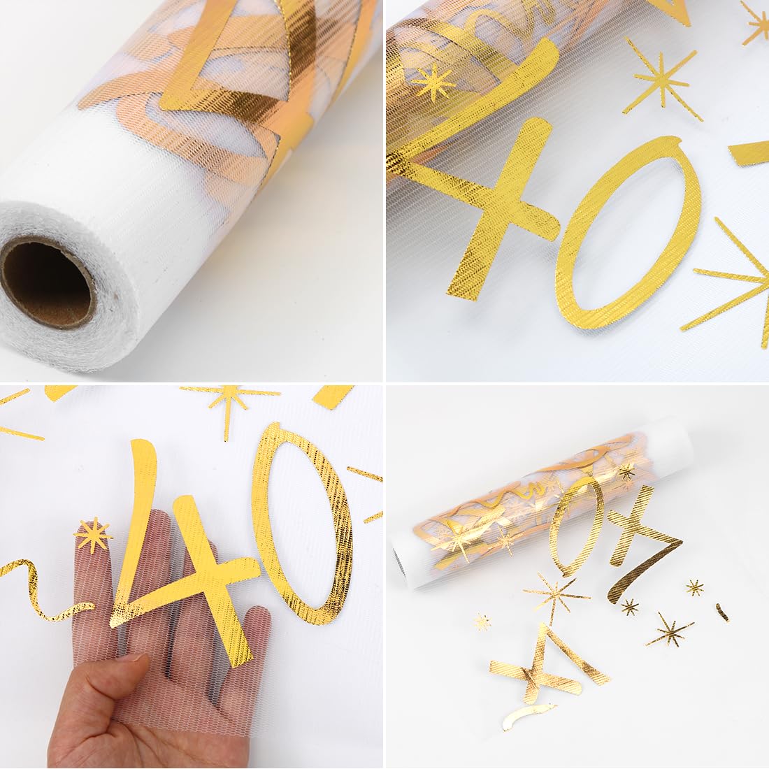 RobLuX Chemin De Table Dorée 10M X 29CM Chemin De Table En Or Avec 1 Ciseaux Tailleur En Forme