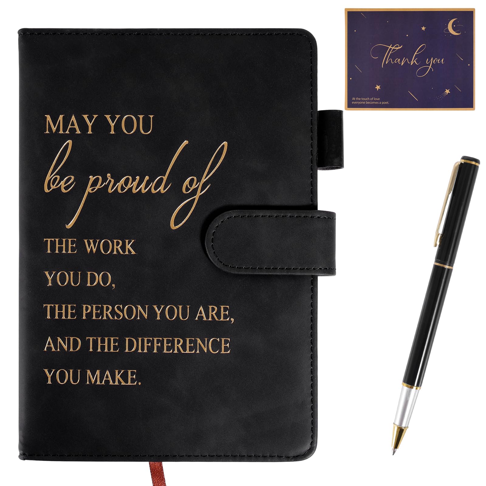 Thank You Notebook Gifts, A5 Inspirational Notebook with Pen, Leaving Gifts Books with Greeting Card