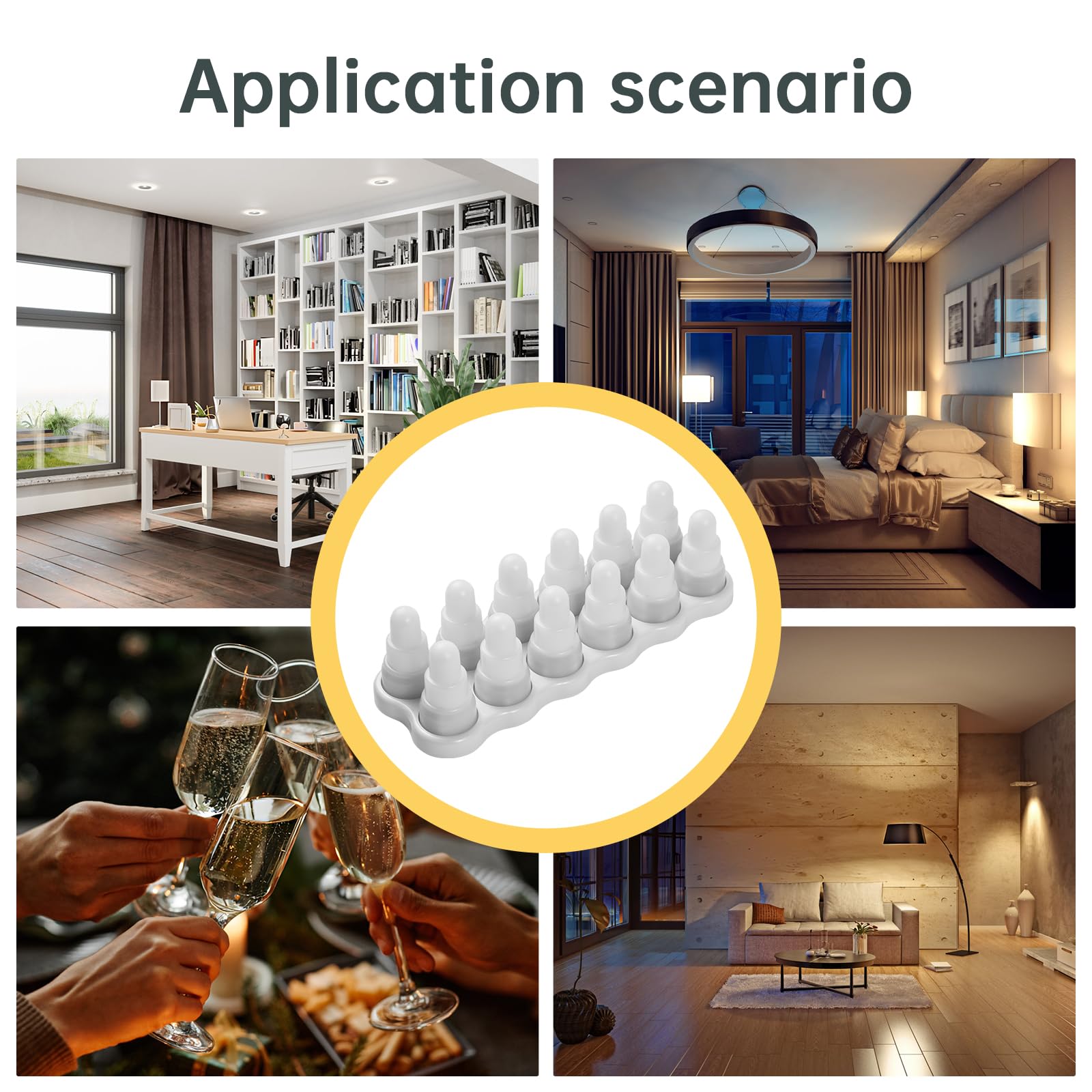 Kavolet 12 candele a LED senza fiamma con telecomando, 13 colori, 7 luminosità, 4 modalità, alimentate tramite USB, ricaricabili, per feste, anniversari, matrimoni, festival, decorazioni