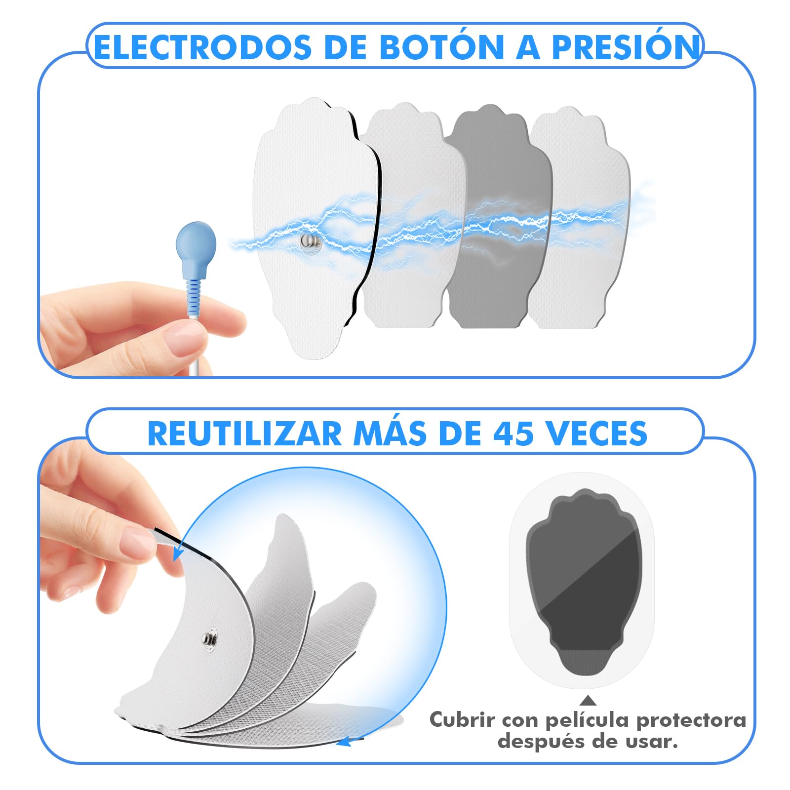 Electroestimulador Muscular 3 en 1 TENS EMS Masaje Electrodos con 36 Programas 2 Canales 10 Electrodos TENS 20 Niveles de Intensidad para Muscular Relajación