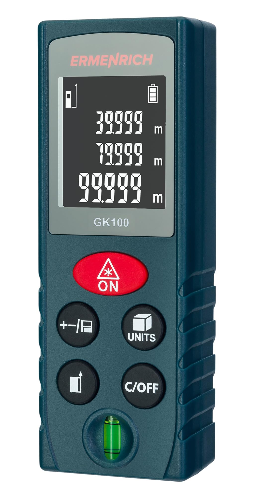 Reel PLUS GK100 Dalmierz Laserowy 100M Przenośny z Poziomicą Narzędzie Pomiarowe Odległość Powierzchnia Objętość Tryb Pitagorasa Zmiana Jednostek Wyświetlacz LCD Pamięć
