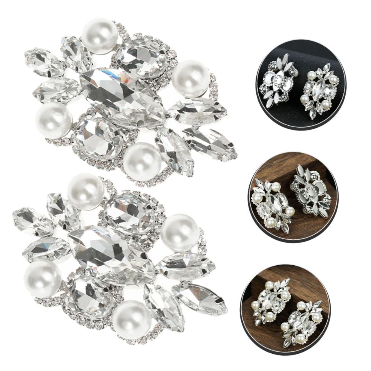 PACKOVE Fibbia Per Scarpe Da Sposa Fermagli Per Scarpe Strass Scarpa Ornamenti Nuziali Ciondoli Per Di Perle Ornamenti Di Perle Fermagli Per Fibbie Per Addominali