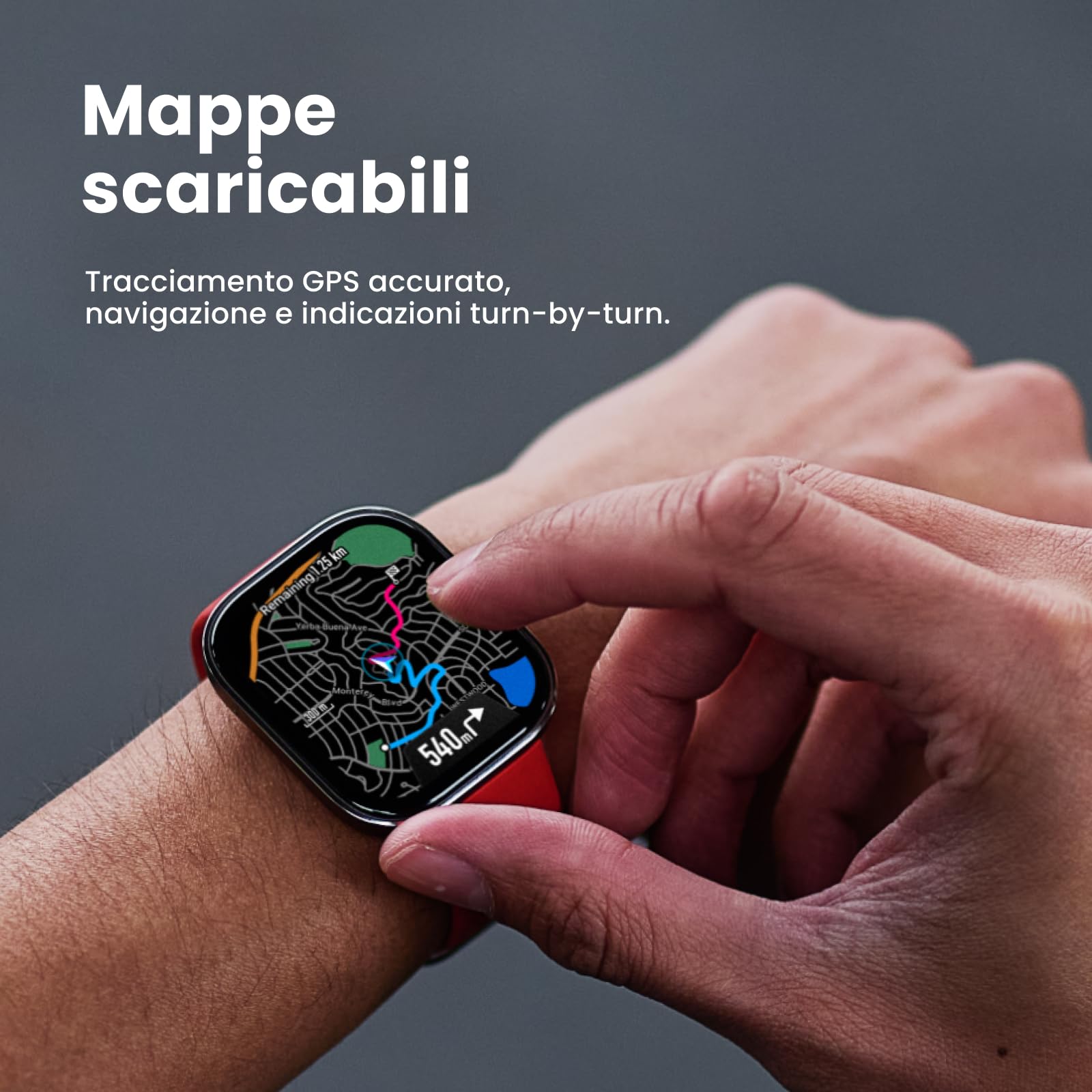 Amazfit Bip 6 Smartwatch 46mm, Batteria 14 giorni, AMOLED 1,97", GPS Mappe, IA, Chiamate Bluetooth, Monitor Salute Sonno, 140+ Sport, Fitness, Impermeabile 5ATM, Nero