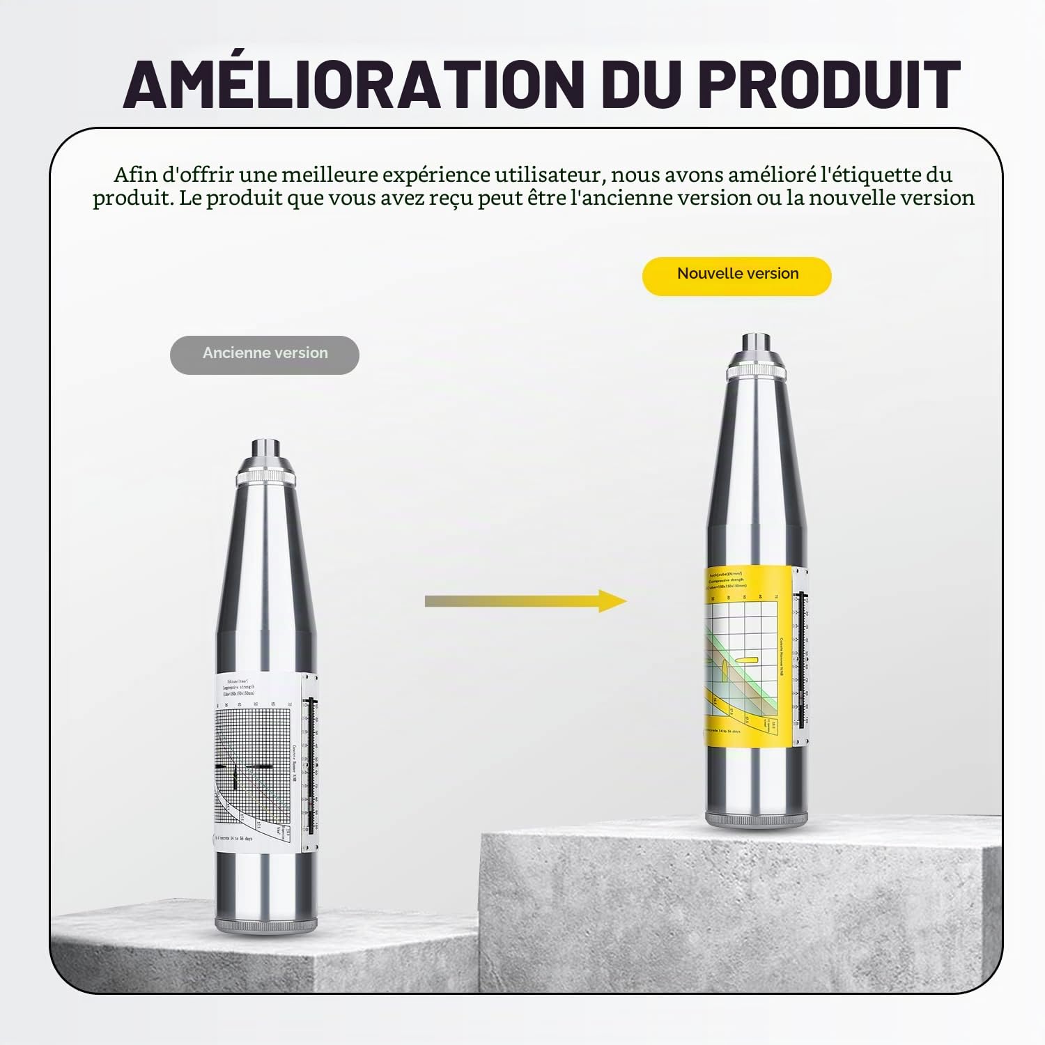 CGOLDENWALL Scléromètre, 10-60 Mpa., ZC3-A, Béton Rebond Testeur Calibré | Marteau à Rebond en Acier Inox, Pointeur Précis, 10-60 Mpa. Comprend Pierre À Aiguiser, Ressorts, Manuel