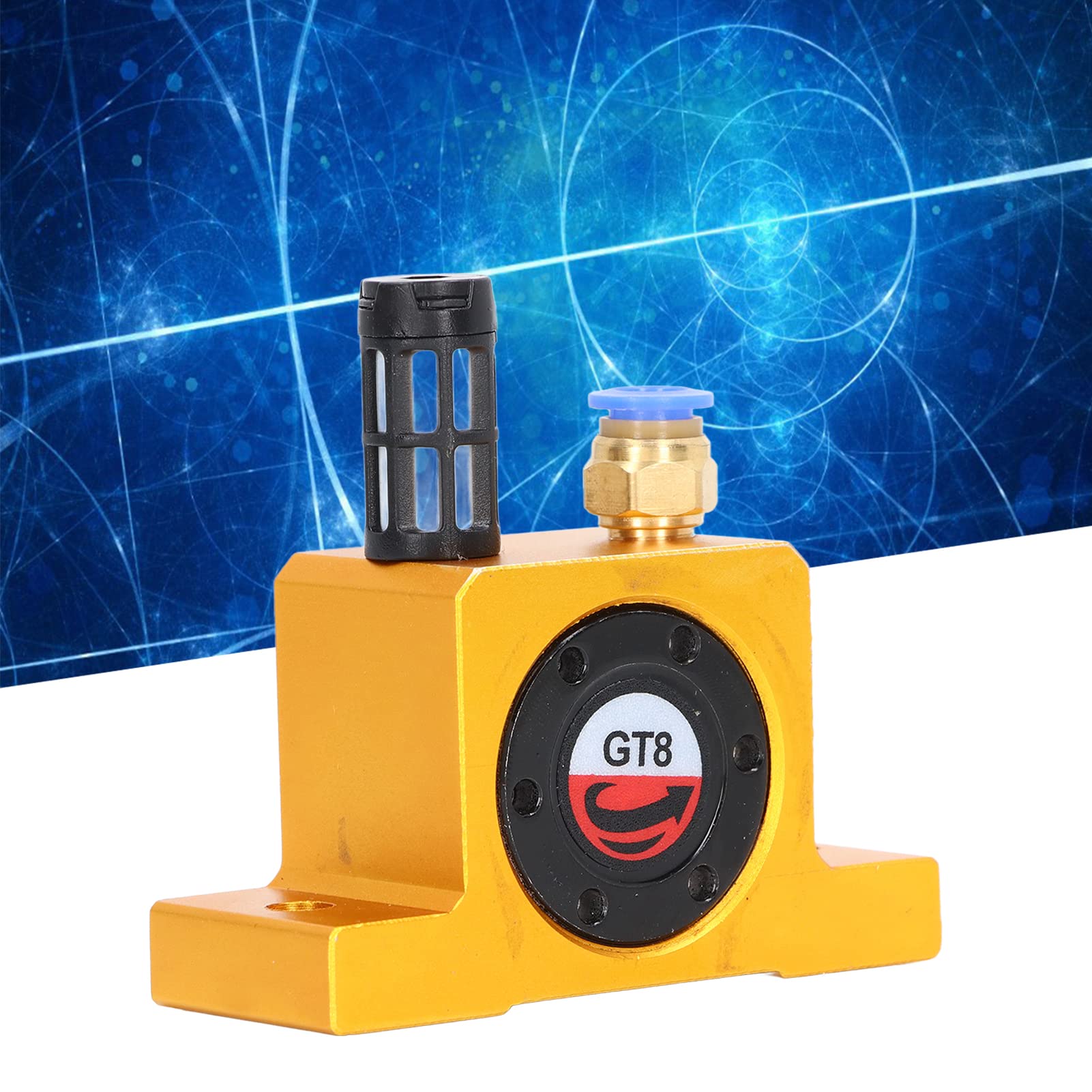 Vibrador de Turbina Neumática, G1/8in Vibración Fuerte 840-2400N Instalación Fácil Vibrador de Aire Industrial de Aplicación Amplia para Máquina