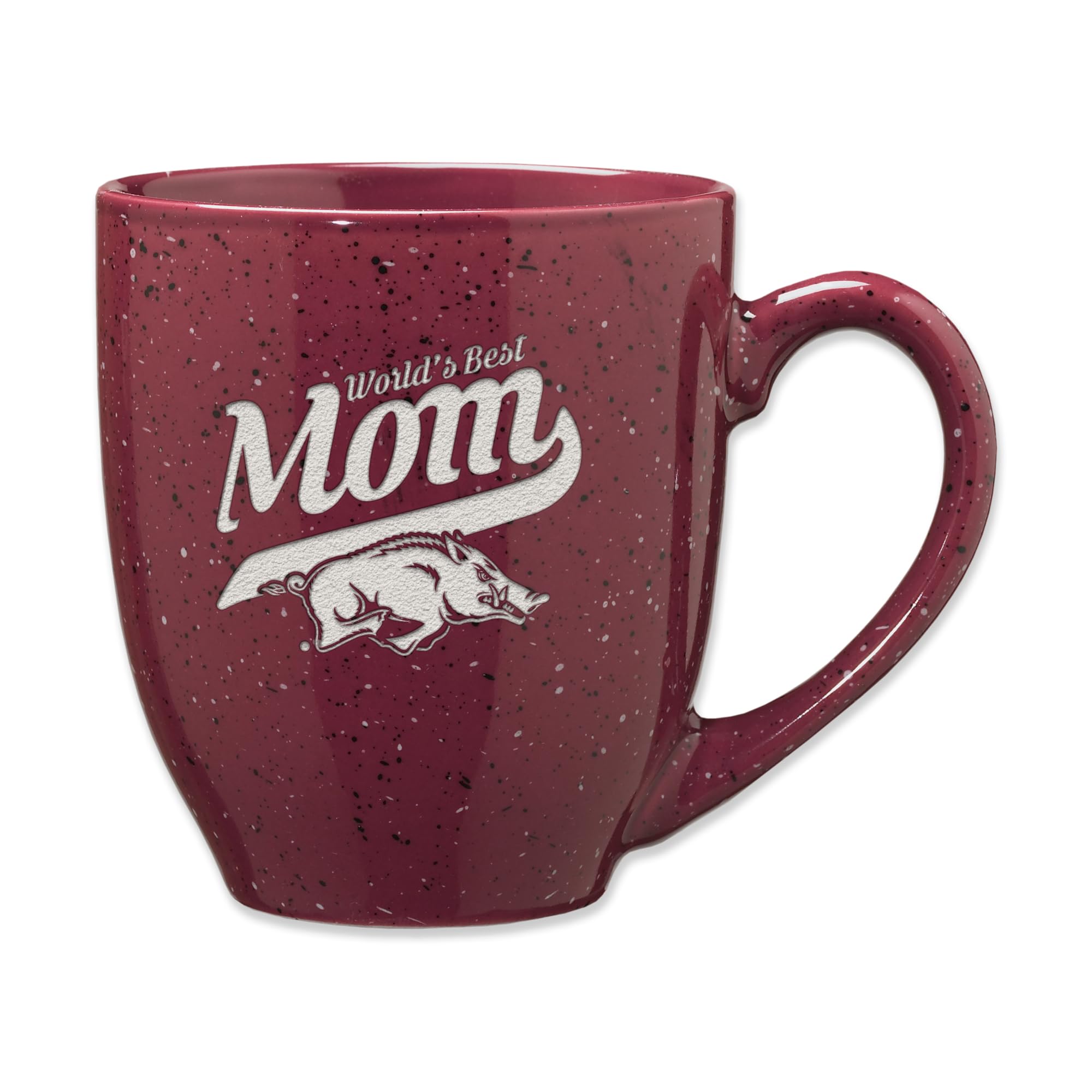 Mug Arkansas Razorbacks en céramique mouchetée gravée au laser de luxe