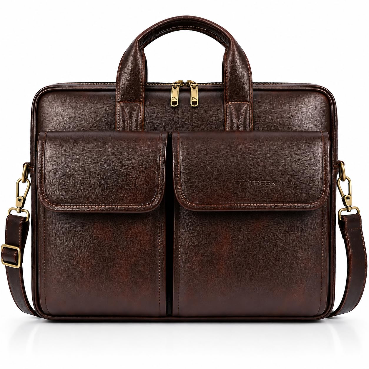 Men's PU Leather Messenger Bag, Black, Adjustable Shoulder Strap, Water Resistant, Casual Vintage Style, Multiple Compartments-image-35