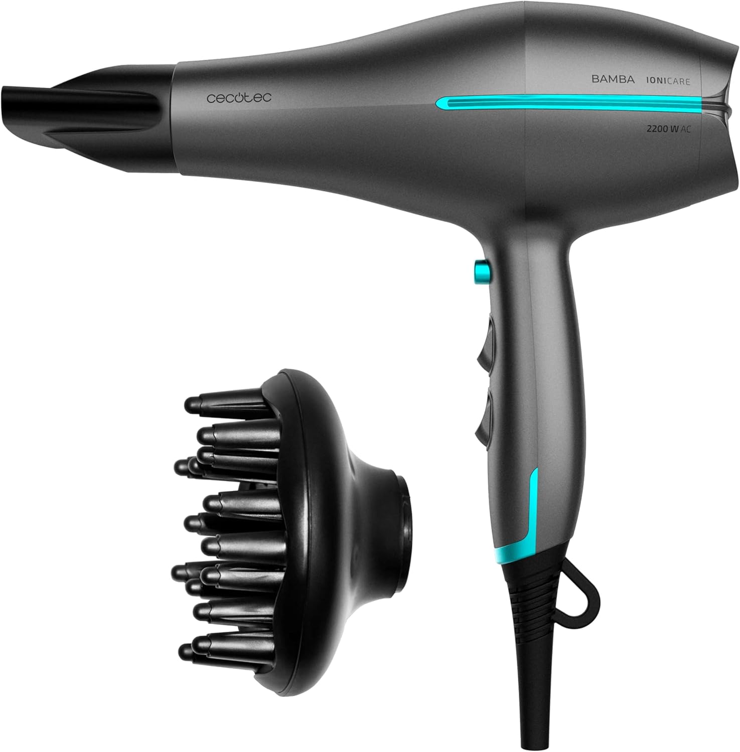 Cecotec 04203 föhn Bamba Ionicare 5300 Maxi Aura, 2200 W, koelluchtfunctie, zwart