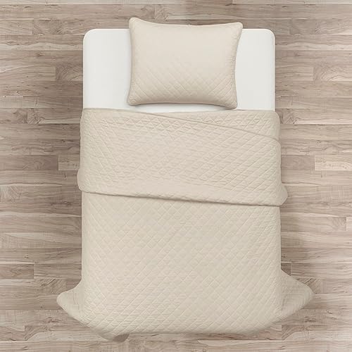 Vista 78 de Lush Decor Ava - Juego de colcha de 3 piezas con diseño de diamantes, tamaño King, color blanco