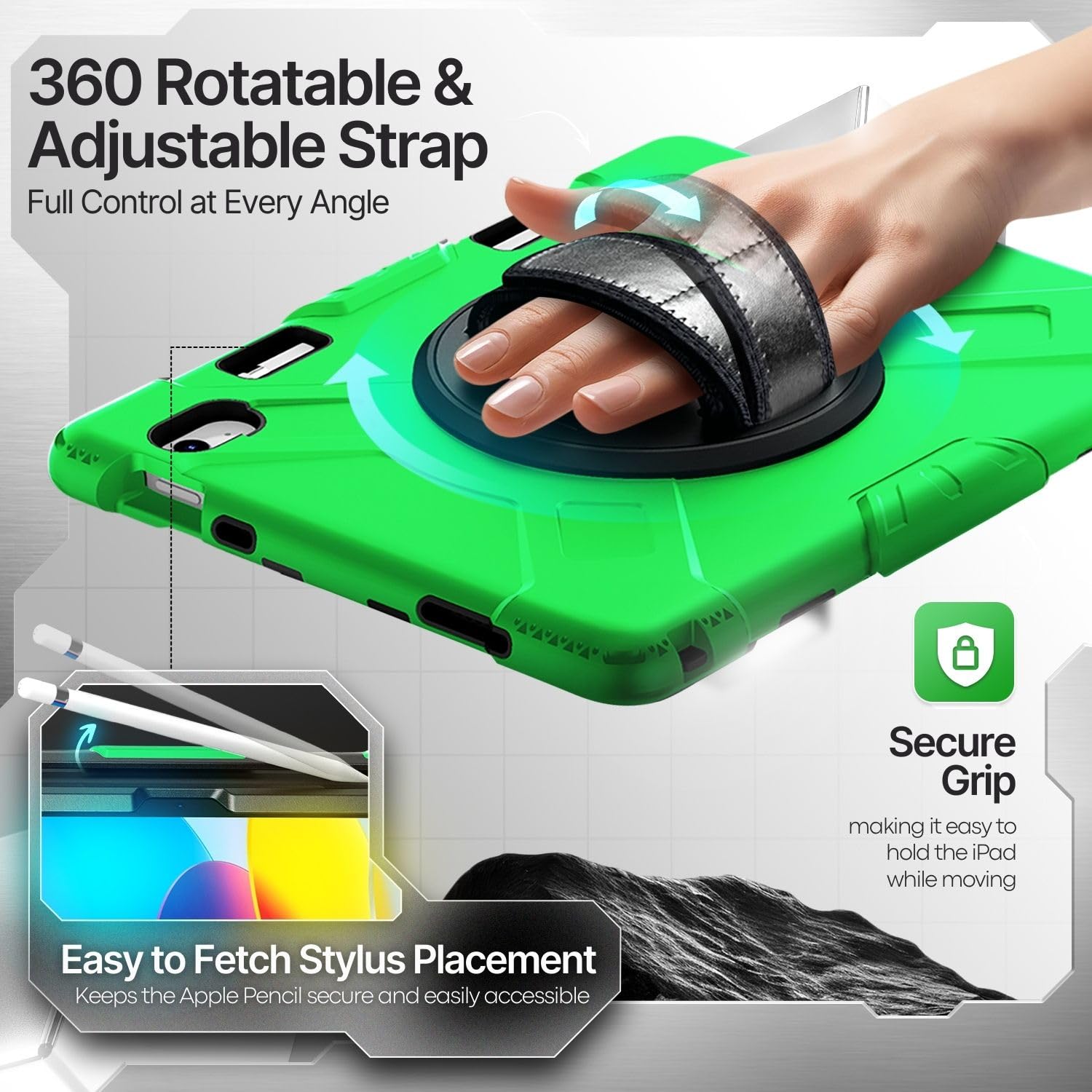 IPad 10.9 Inch 2022 Case - IPad 10th Gen 10.9 Inch 2022 Heavy Duty Shockproof Protective Cover With Pencil Holder Light Blue