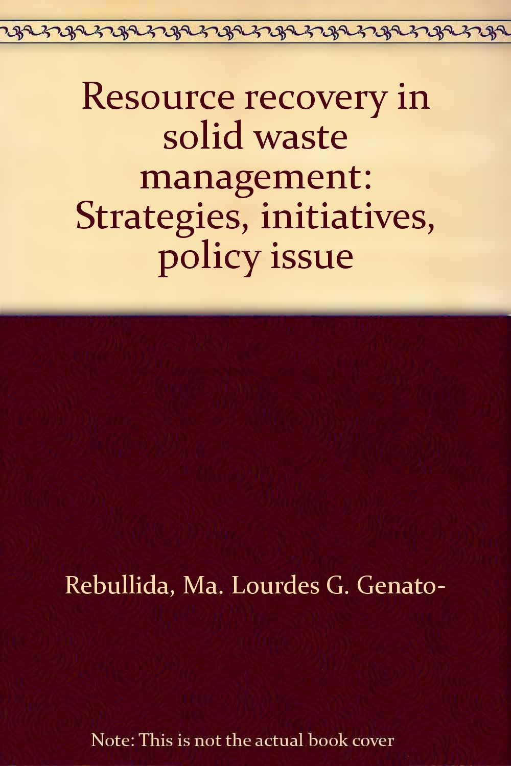Amazon.com: Resource recovery in solid waste management: Strategies ...