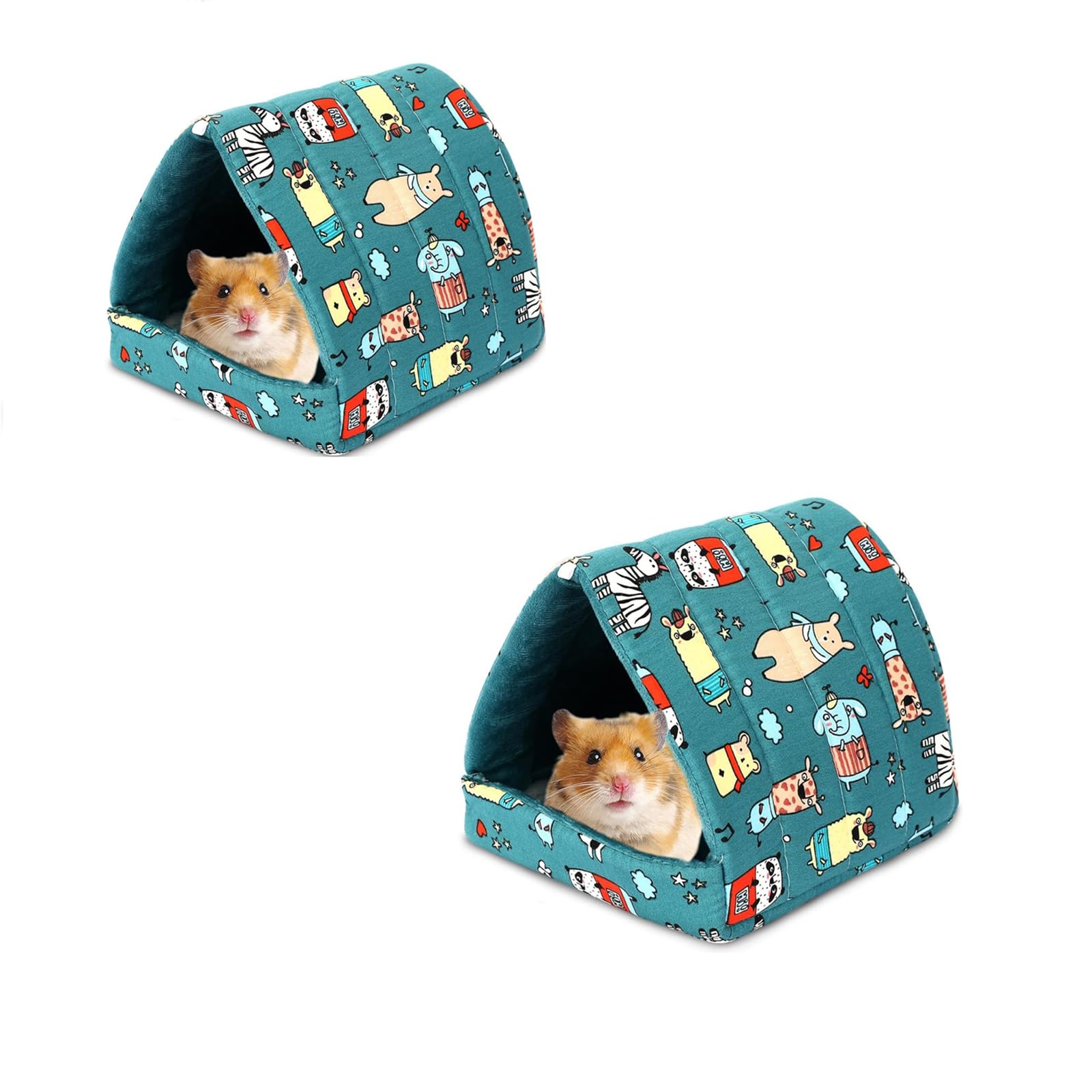 2 Stück Kleintier-Kuschelhöhle, 19x19x6 cm, Waschbar, Türkis