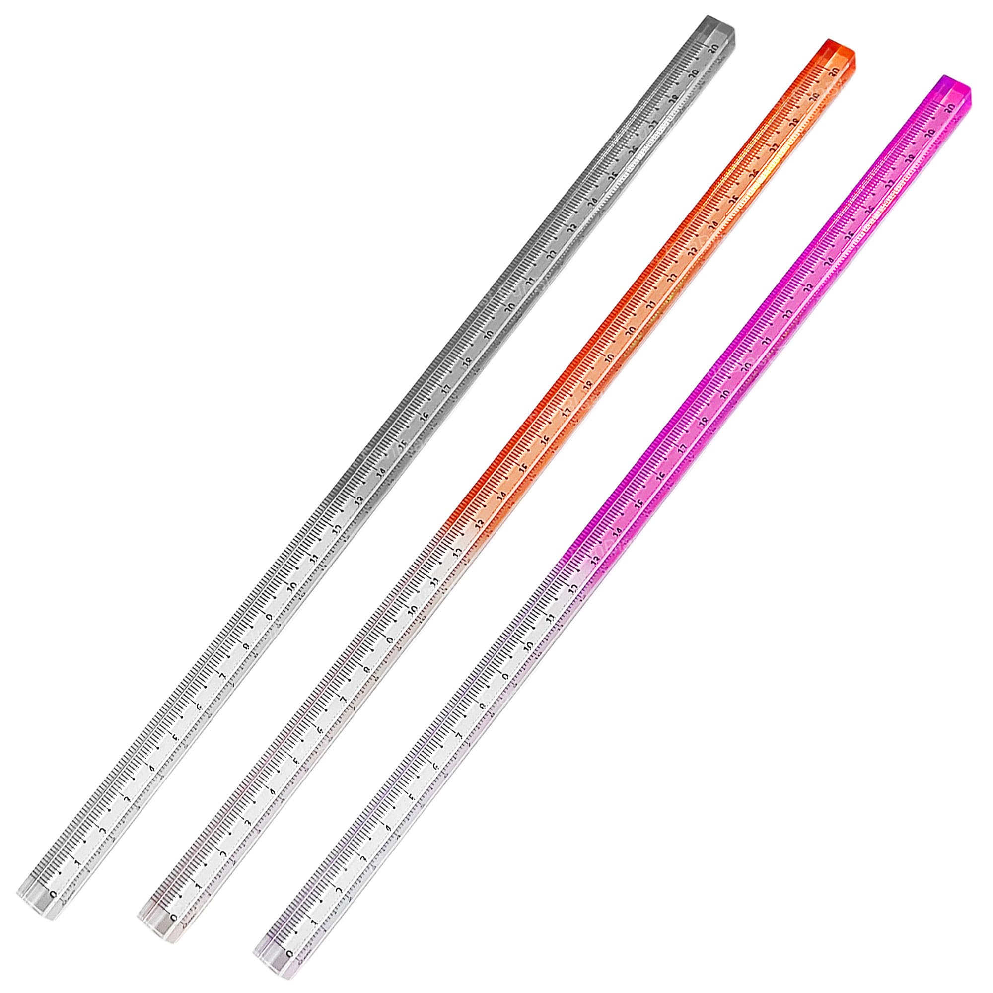 FunBlast Cube Acrylic Ruler – 30 cm Transparent Gradient Measuring Rulers, Multifunctional Stationery Tool for Kids, Students & School Use (Pack of 3)-picture-34