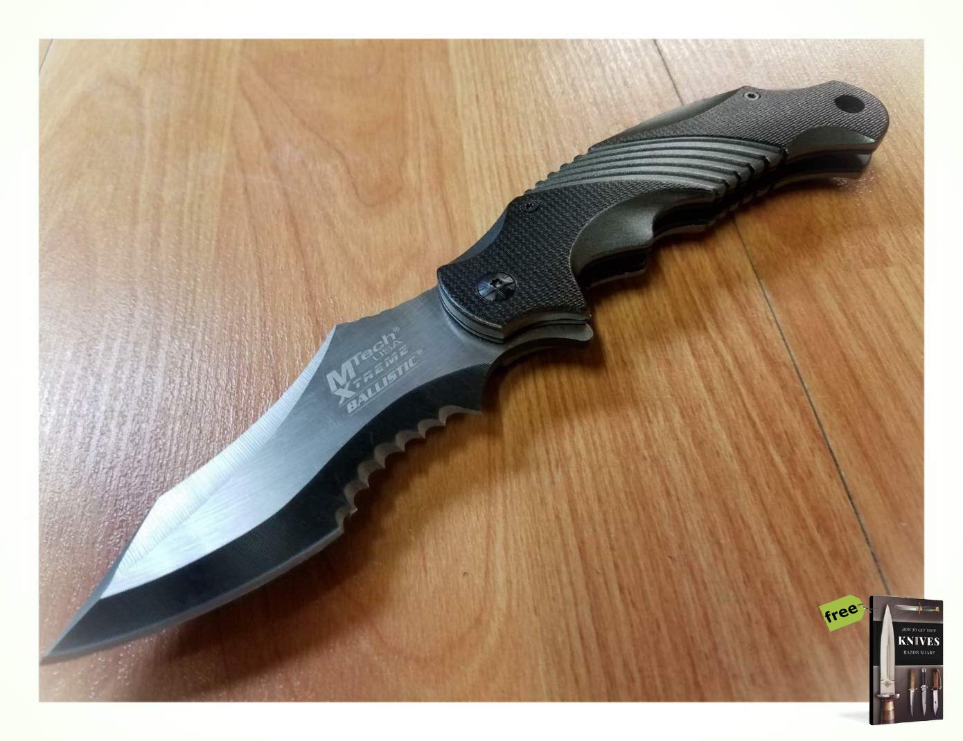 MTech Xtreme USA Folding Knifessisted Open Combo Edge 2 Tone Grey 4.5" A