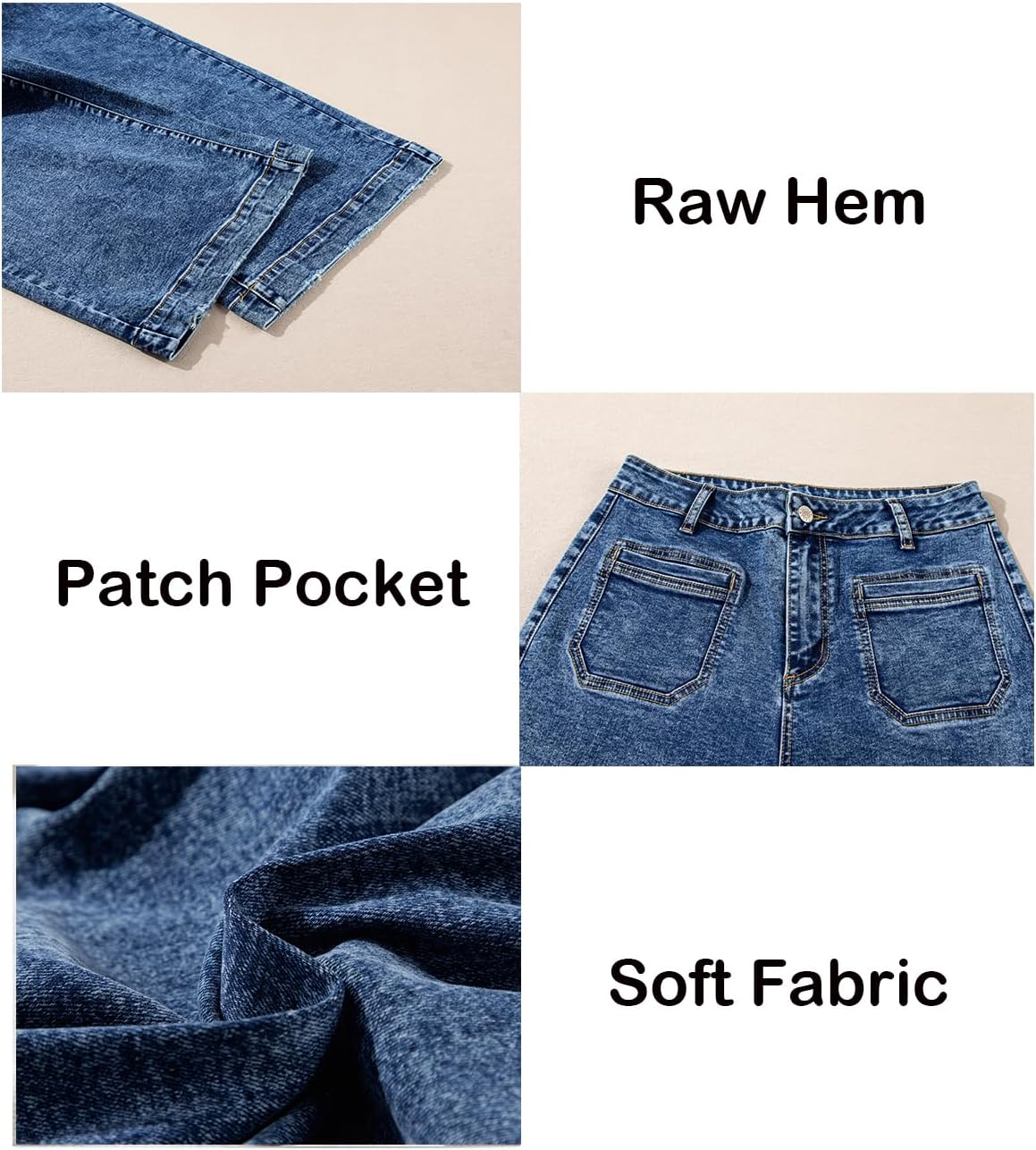 Astylish Womens Jeans Wide Leg High Waisted Stretchy Straight Leg Jeans Trendy Ankle Denim Pants with Patch Pocket - Image 6