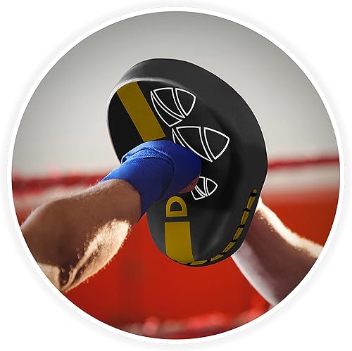 Miniatura 3 de Muay Thai - Almohadilla de boxeo para entrenamiento, guantes de enfoque ajustables y curvos para karate, taekwondo, kickboxing, equipo de boxeo para