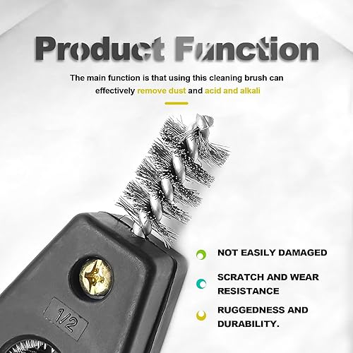 Miniatura 4 de Cepillo de limpieza de batería de automóvil 4 en 1, terminales de batería anticorrosión, herramienta de cepillo limpiador de tubos de cobre,