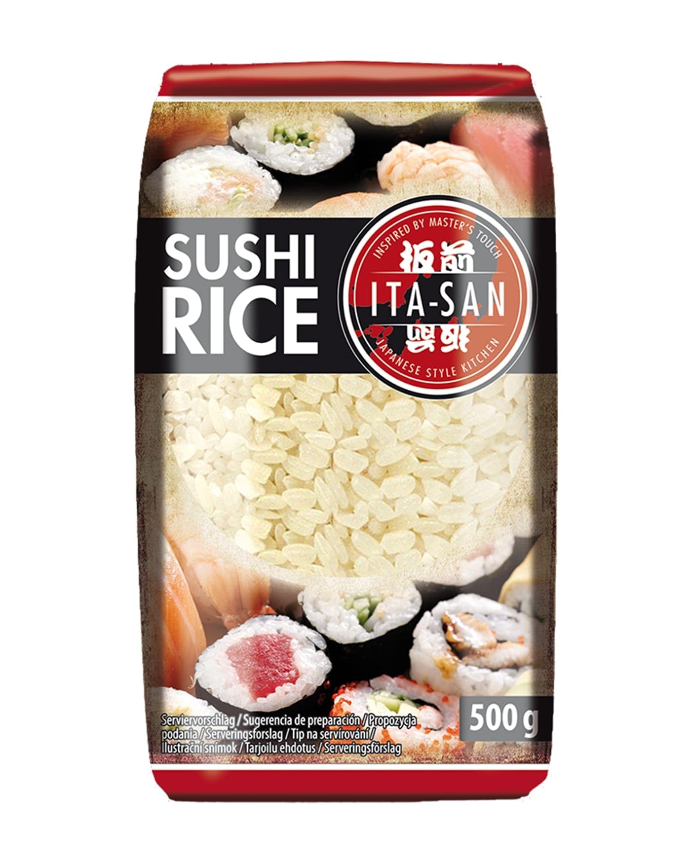ITA-SAN Sushi Reis, Rundkorn 1. Qualität, 100% sortenrein, schnell und einfach zubereitet, vegan, halal, glutenfrei (1 x 500 g)