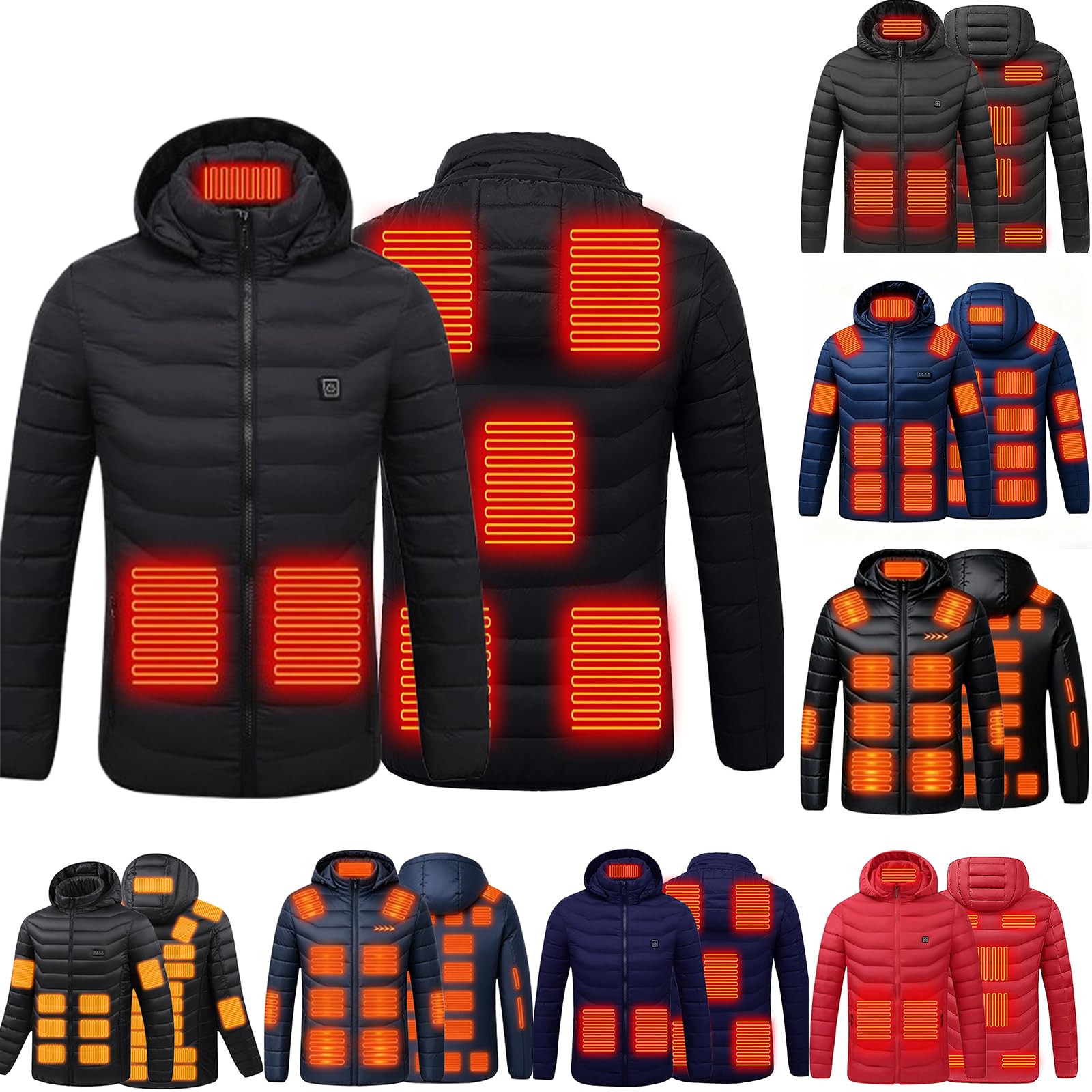 FPMLUXLL Heated Puffer Jackets for Men Women Winter Warm Unisex Heated Coat