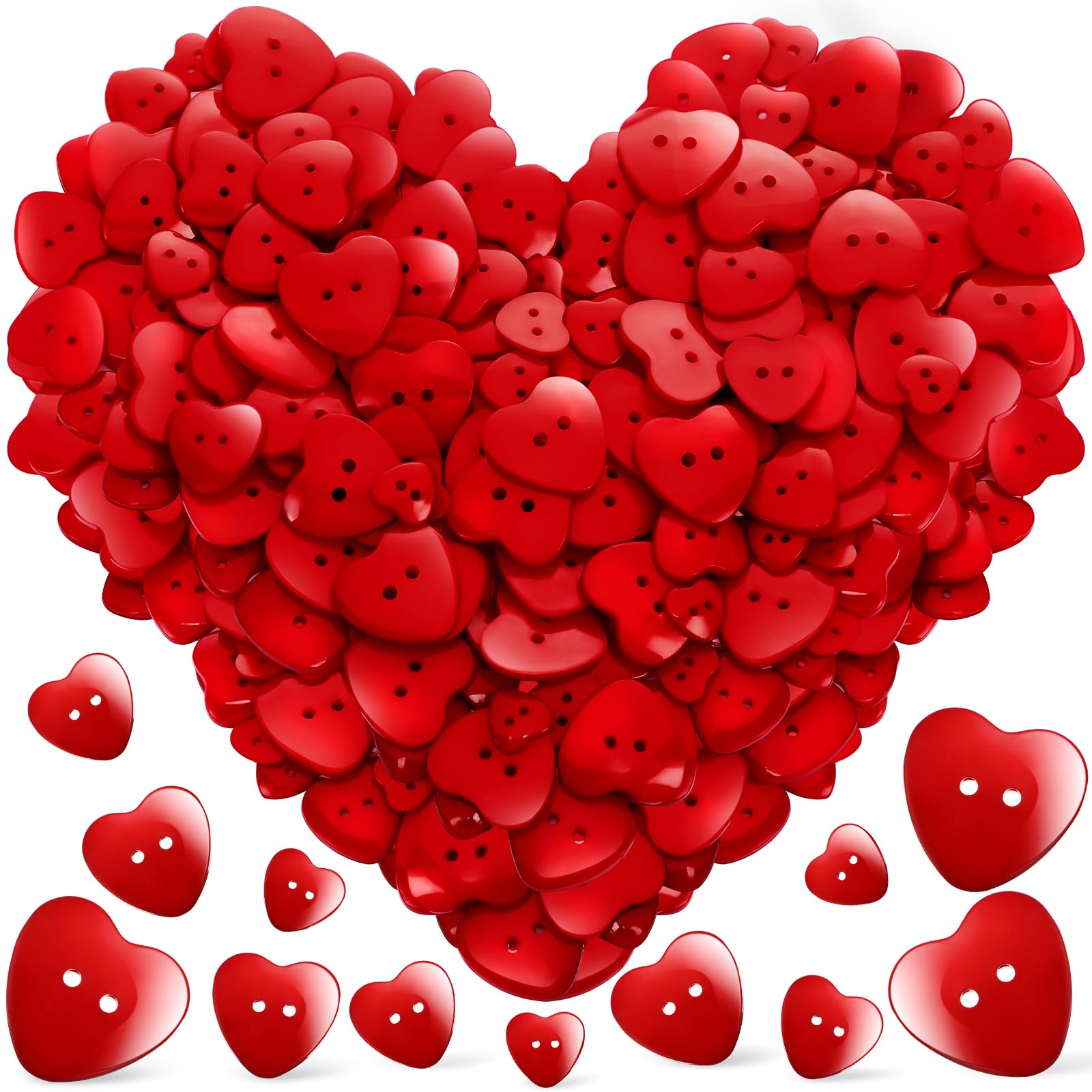 ♡Hi♡ Amazon.com: Zeyune 240 Pcs Heart Buttons Assorted Two Holes