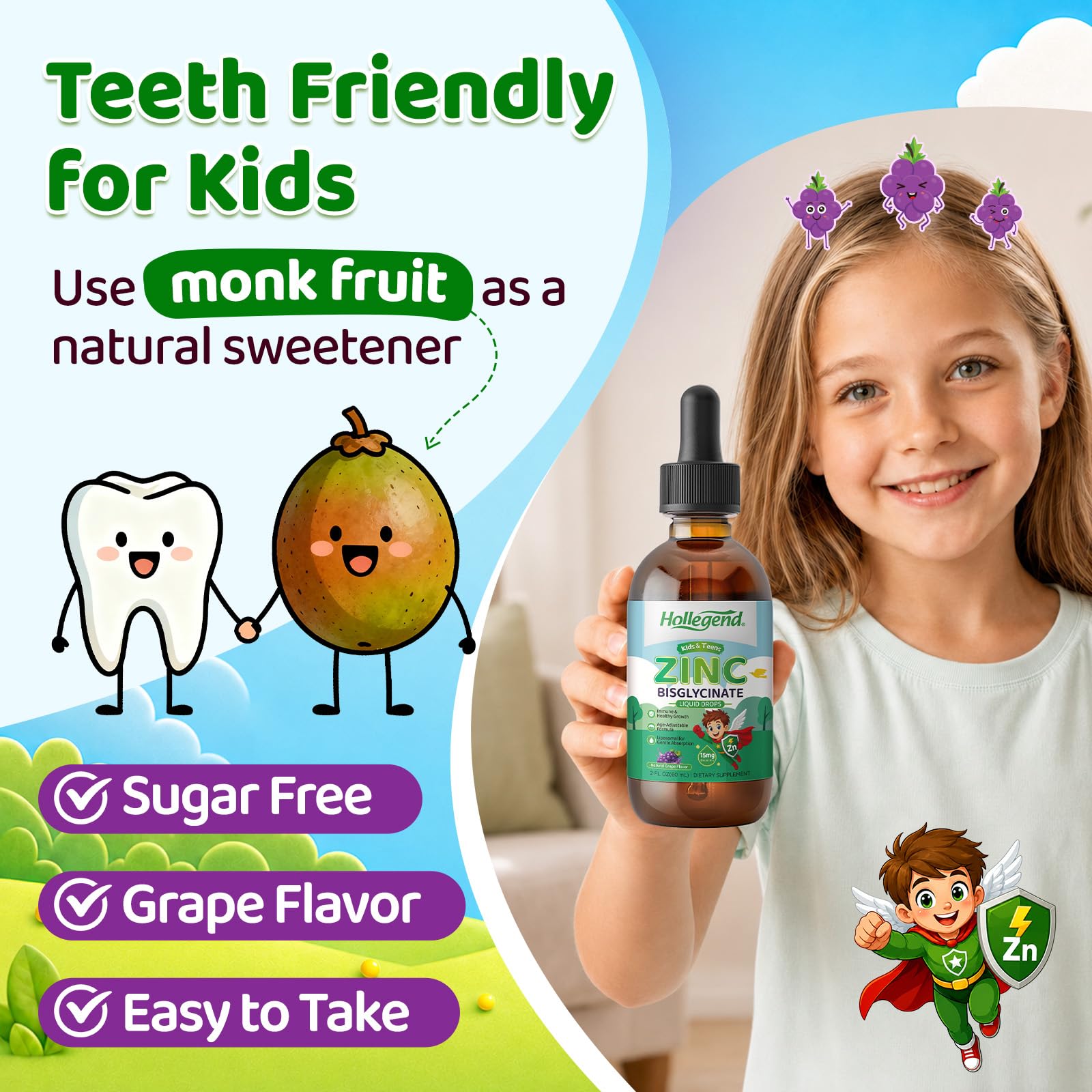Liquid Zinc Bisglycinate Drops for Kids, 15mg Zinc per 2 mL, Vegan, 2 Fl Oz — Amazon image 8