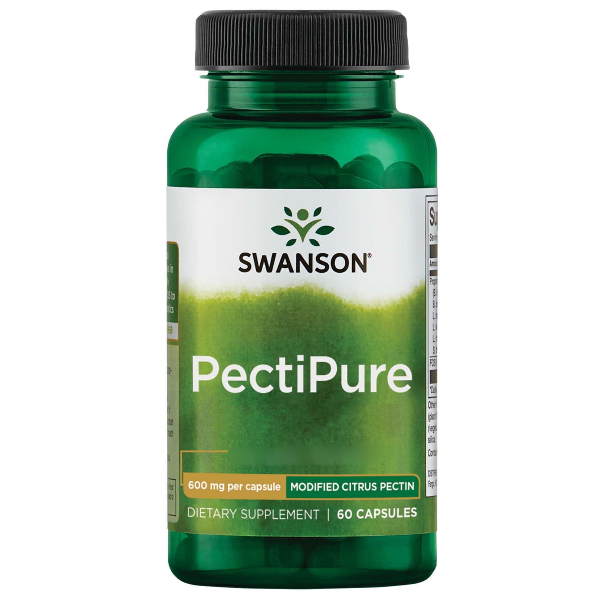 Swanson Pure Natural Premium Pectipure Modified Citrus Pectin 600 Mg 60 Caps 3 Pack